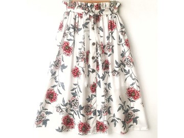 دامن دکمه دار گلدار  قد 75  کد (675)