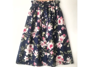 دامن دکمه دار گلدار  قد 75  کد (659)