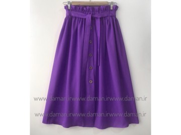 دامن جلو دکمه بنفش  قد 75