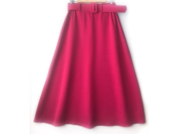 دامن  کلوش با  کمربند سرخابی قد 90