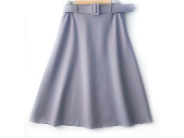 دامن  کلوش با  کمربند طوسی قد 75