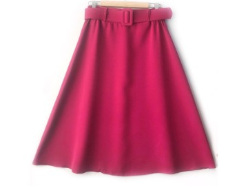 دامن  کلوش با  کمربند سرخابی  قد 75