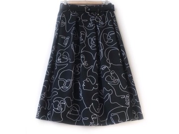 دامن پیلی  با کمربند کد  ( 001)  قد 75