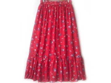 دامن حریر گلدار  قد 90 کد (605)