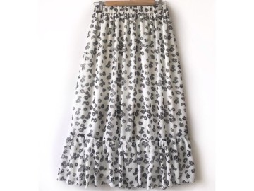 دامن حریر گلدار  قد 90 کد (210)