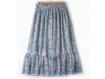 دامن حریر گلدار  قد 75  کد (608)