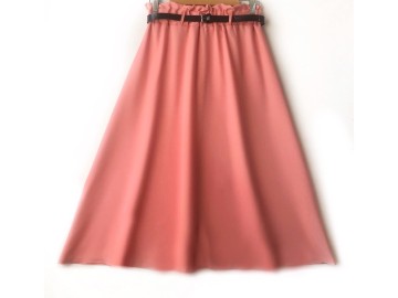 دامن   گلبهی کد A  فون با کمربند قد 75