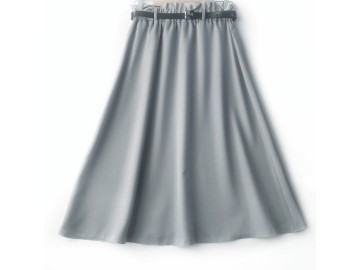 دامن طوسی روشن کد A فون با کمربند قد 75