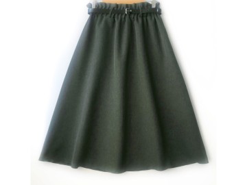 دامن  کلوش سبز تیره کد A با کمربند قد 75