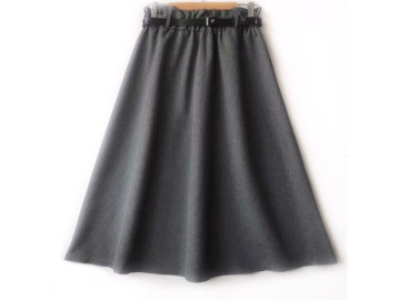 دامن  کلوش طوسی کد A با کمربند قد 75