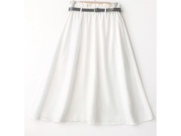 دامن  کلوش سفید کد A با کمربند قد 75