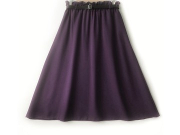 دامن  بادمجانی کد A  فون با کمربند قد 75