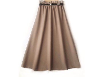 دامن  کلوش نسکافه ای کد A با کمربند قد 90