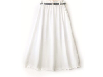 دامن  سفید کد A  فون  با کمربند قد 90