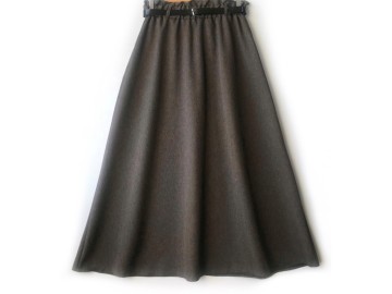 دامن  قهوه ای تیره کد A   فون با کمربند قد 90