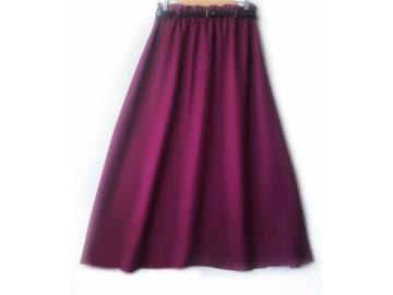 دامن  کلوش ارغوانی کد A با کمربند قد 90
