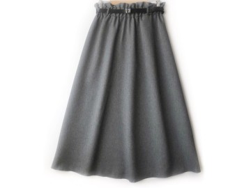 دامن  کلوش طوسی کد A با کمربند قد 90