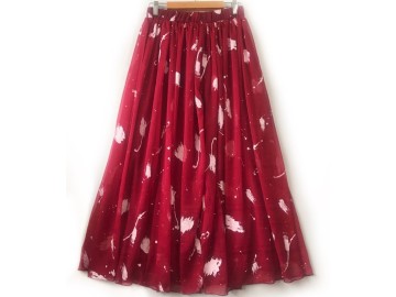 دامن حریر گلدار  قد 90 کد (844)