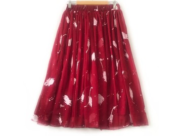 دامن حریر گلدار  قد 75  کد (844)