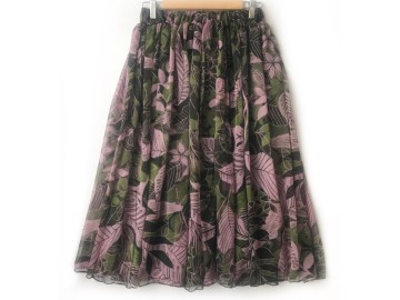 دامن حریر گلدار  قد 75  کد (830)