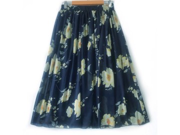 دامن حریر گلدار  قد 75  کد (852)