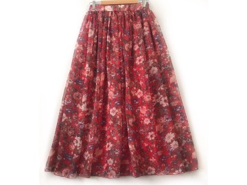 دامن حریر گلدار  قد 90 کد (843)