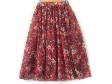 دامن حریر گلدار  قد 75  کد (843)