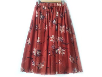 دامن حریر گلدار  قد 75  کد (654)