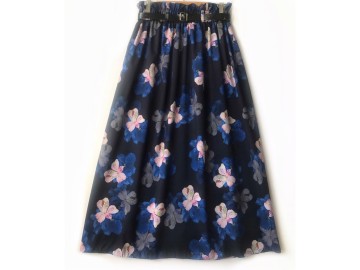 دامن گلدار  با كمربند  قد 90  کد (908)