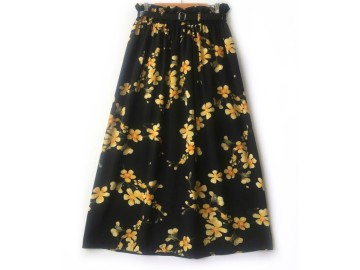 دامن گلدار  با كمربند  قد 90  کد (905)