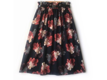 دامن گلدار با كمربند قد 75  کد (904)