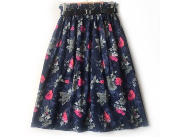 دامن گلدار با كمربند قد 75  کد (902)