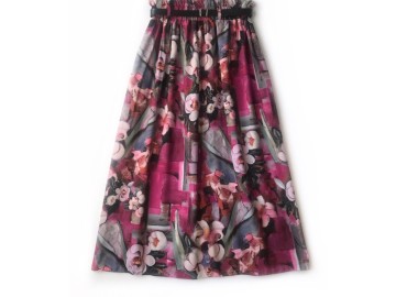 دامن گلدار  با كمربند  قد 90  کد (901)