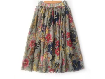 دامن حریر گلدار  قد 75  کد (882)