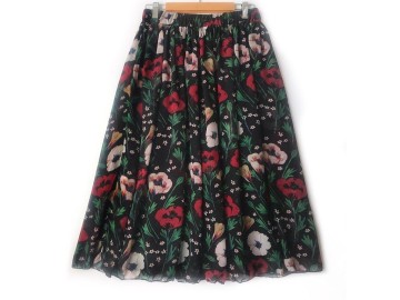 دامن حریر گلدار  قد 75  کد (899)