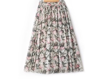 دامن حریر گلدار  قد 90 کد (884)