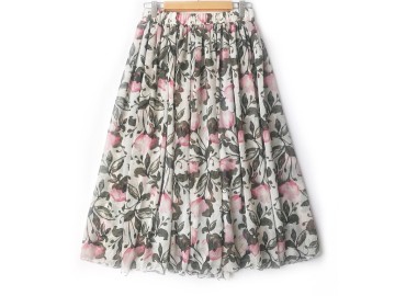 دامن حریر گلدار  قد 75  کد (884)