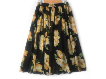 دامن حریر گلدار  قد 75  کد (860)