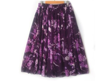 دامن حریر گلدار  قد 75  کد (858)