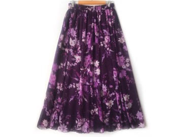 دامن حریر گلدار  قد 90 کد (858)