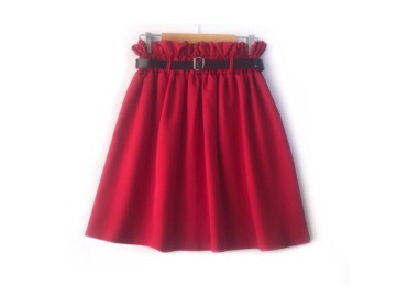 دامن قد 55 قرمز  با كمربند