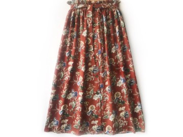 دامن دکمه دار گلدار  قد 90  کد (677)