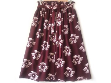 دامن دکمه دار گلدار  قد 75  کد (661)