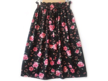 دامن دکمه دار گلدار  قد 75  کد (669)