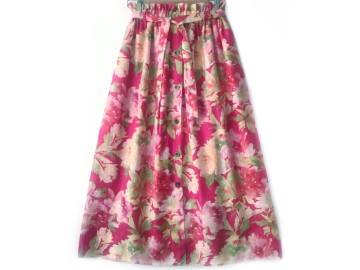 دامن دکمه دار گلدار  قد 90  کد (676)