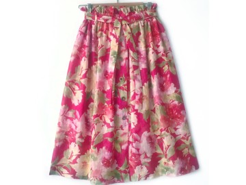 دامن دکمه دار گلدار  قد 75  کد (676)