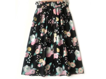 دامن دکمه دار گلدار  قد 75  کد (670)