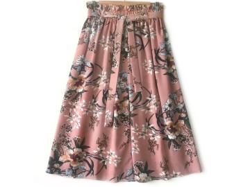 دامن دکمه دار گلدار  قد 75  کد (666)