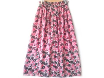 دامن دکمه دار گلدار  قد 90  کد (671)