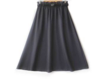 دامن  کلوش طوسی تیره کد A با کمربند قد 75